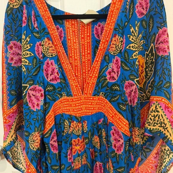 FARM RIO PINEAPPLE GARDEN MAXI KAFTAN DRESS NEW WITH TAGS (NWT) - Picture 9 of 15